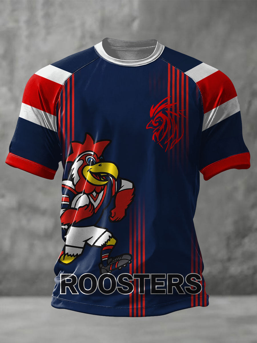 Men's Rugby Lover The Roosters Printed T-shirt