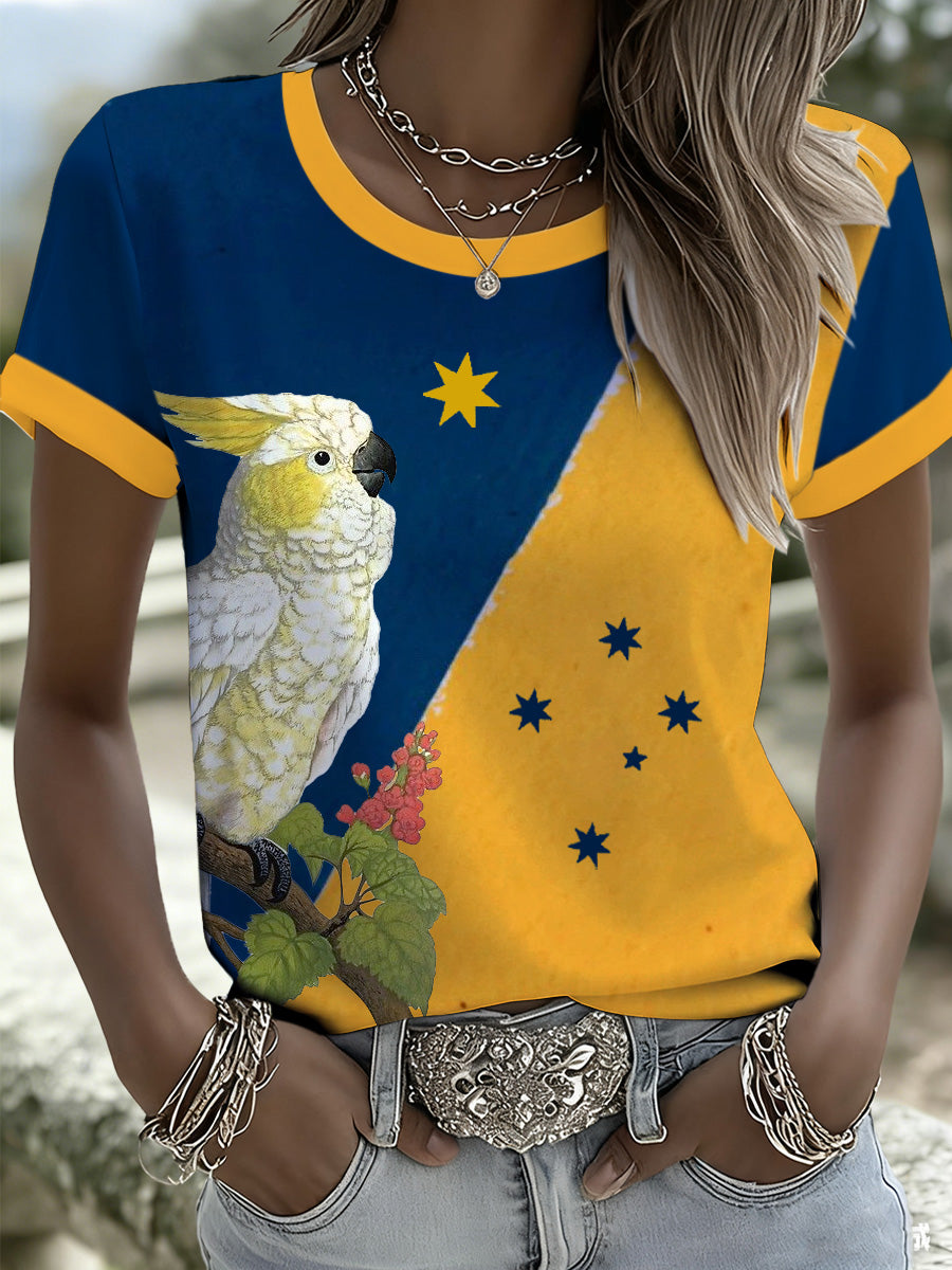 Women's Australian Art Print Commemorative T-Shirt