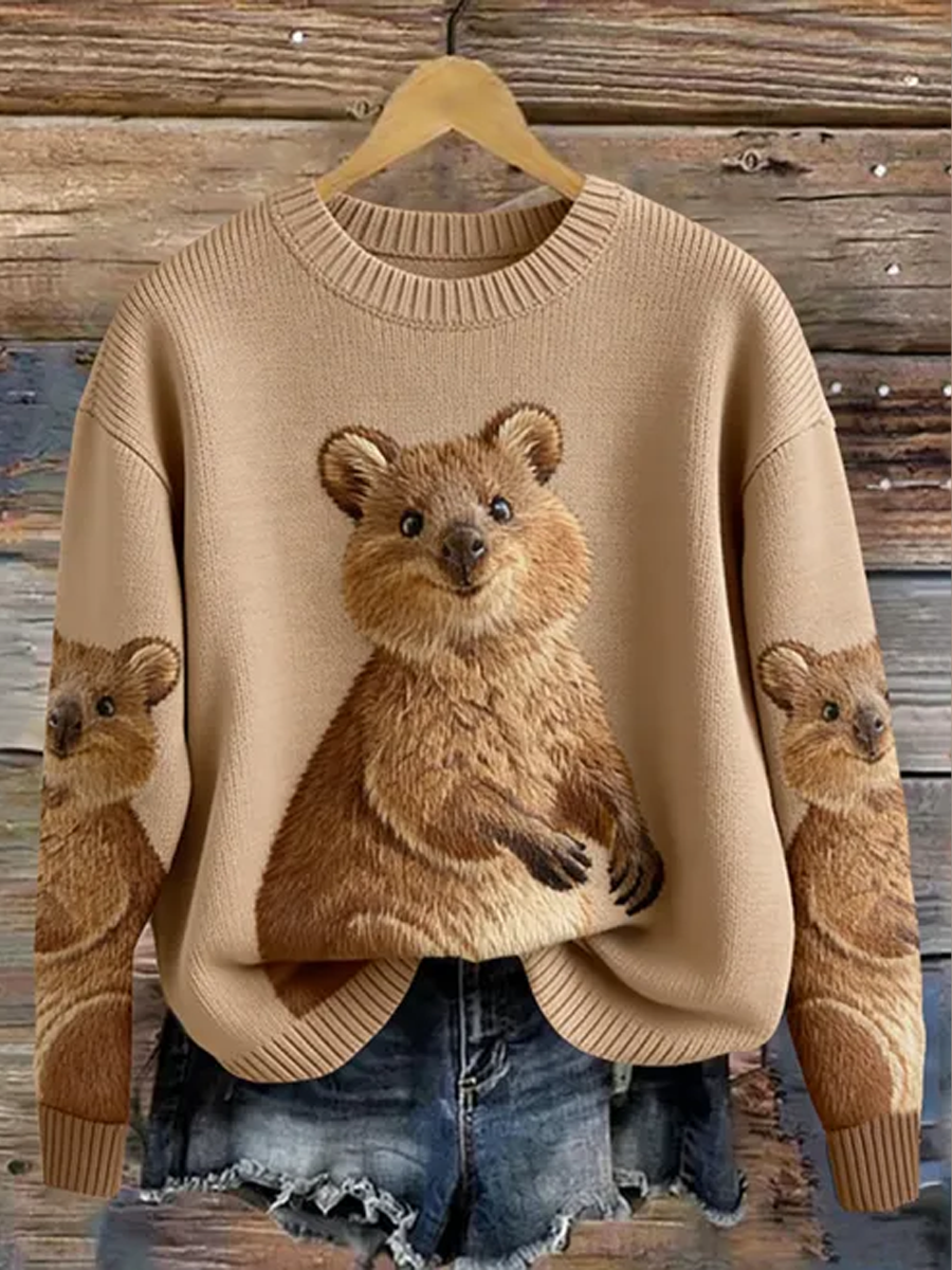 Women's Cute Quokka Graphic With Australia Print Cozy Sweatshirt