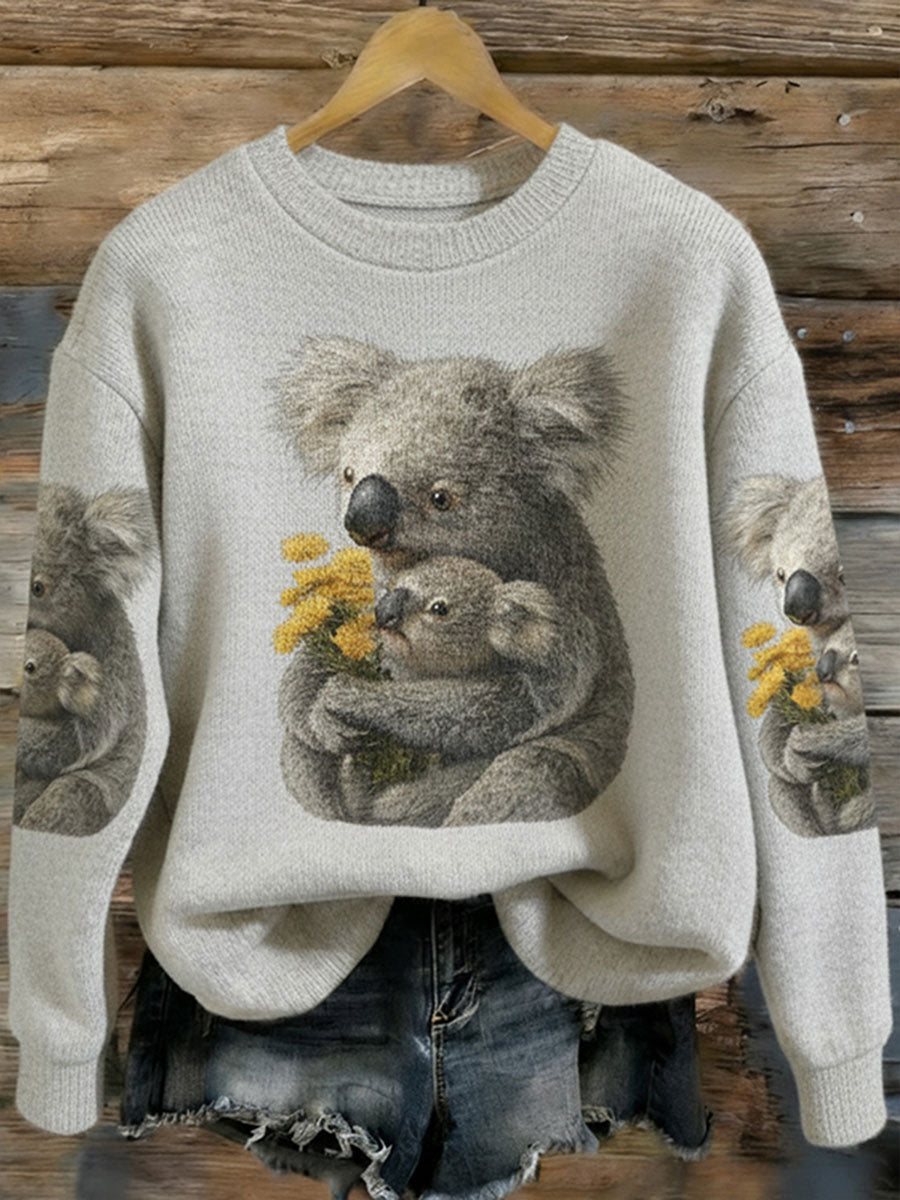 Women's Koala Print Casual Sweatshirt