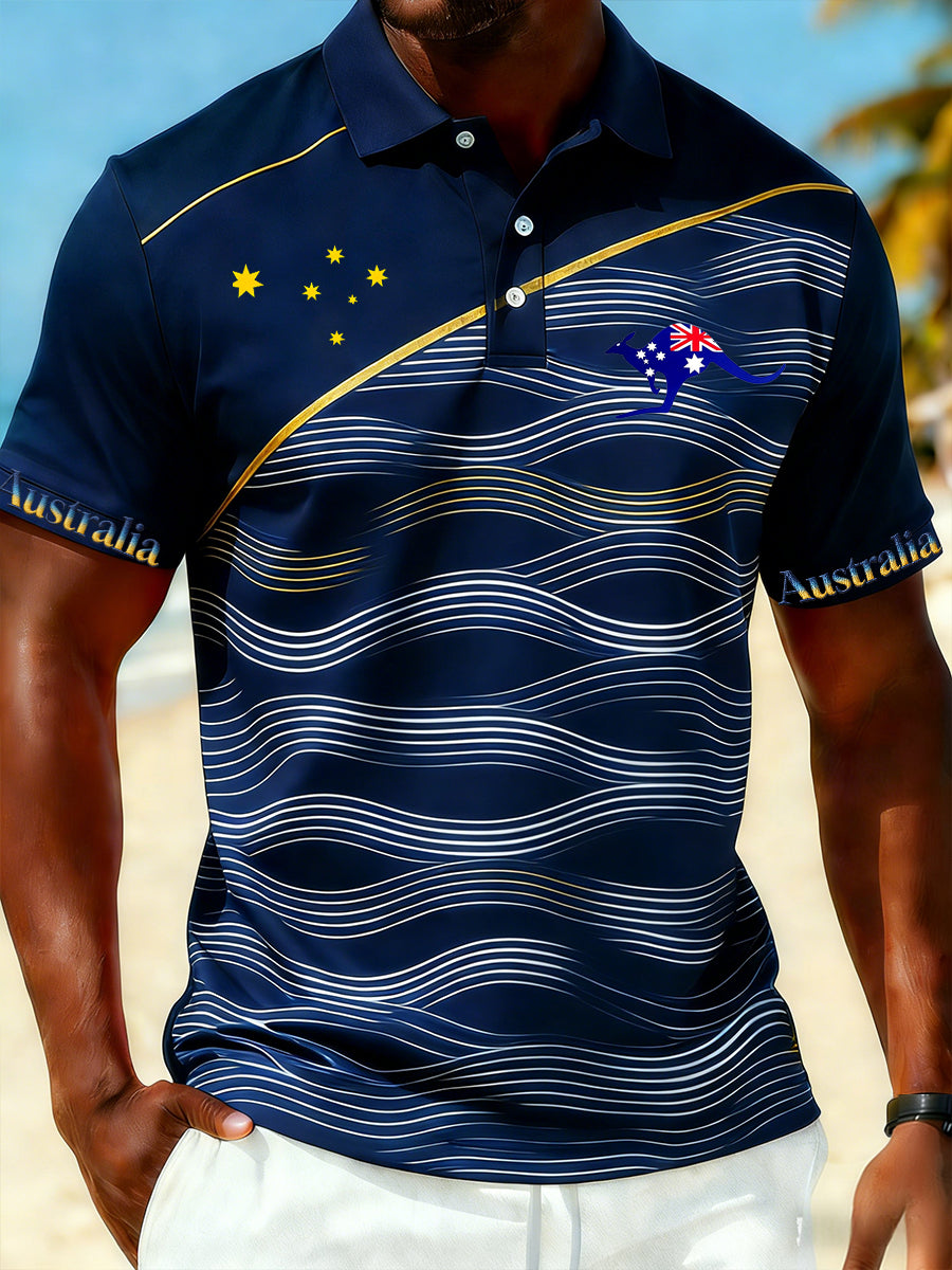 Men's Vintage Australian Holiday Smart Casual Polo Shirt