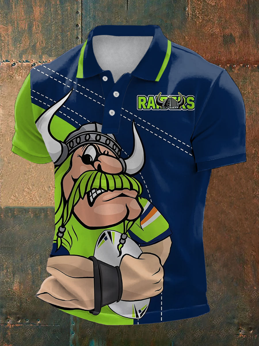 Men's Rugby Lover Green Machine Printed Casual Tops