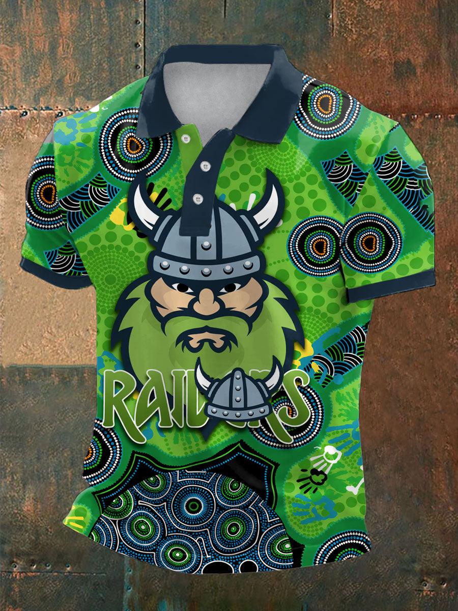 Men's Rugby Lover Green Machine Printed Casual Tops