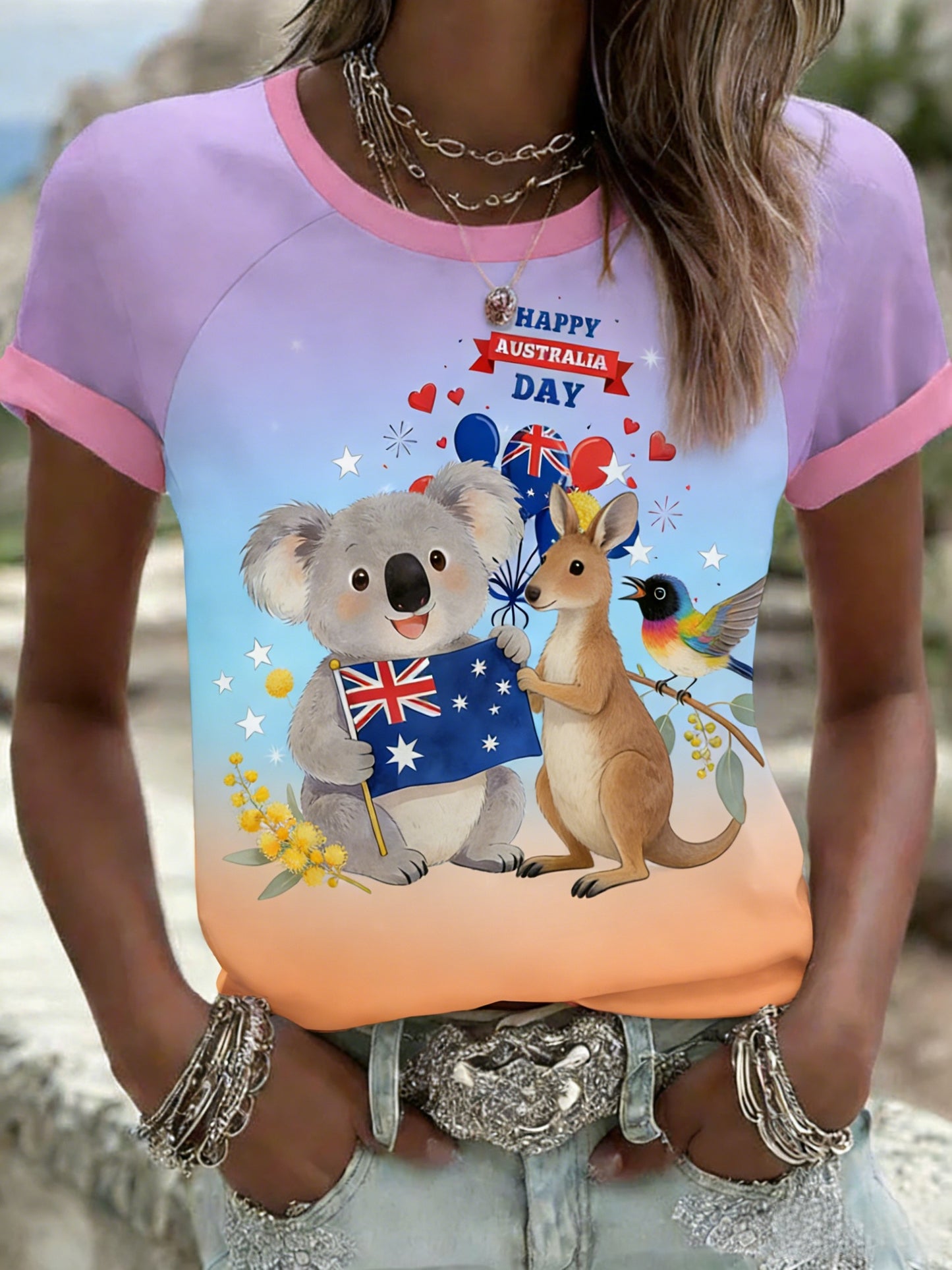 Women's Vintage Australian Holiday Casual Comfortable Short Sleeve T-Shirt