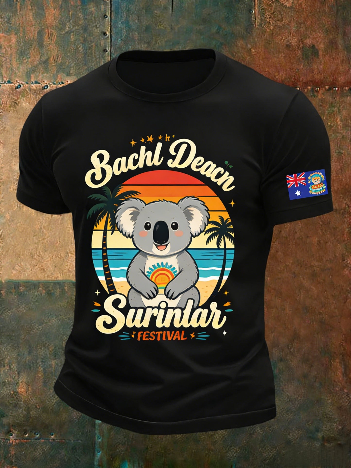 Men's Vintage Australian Holiday Casual Short-Sleeve T-Shirt