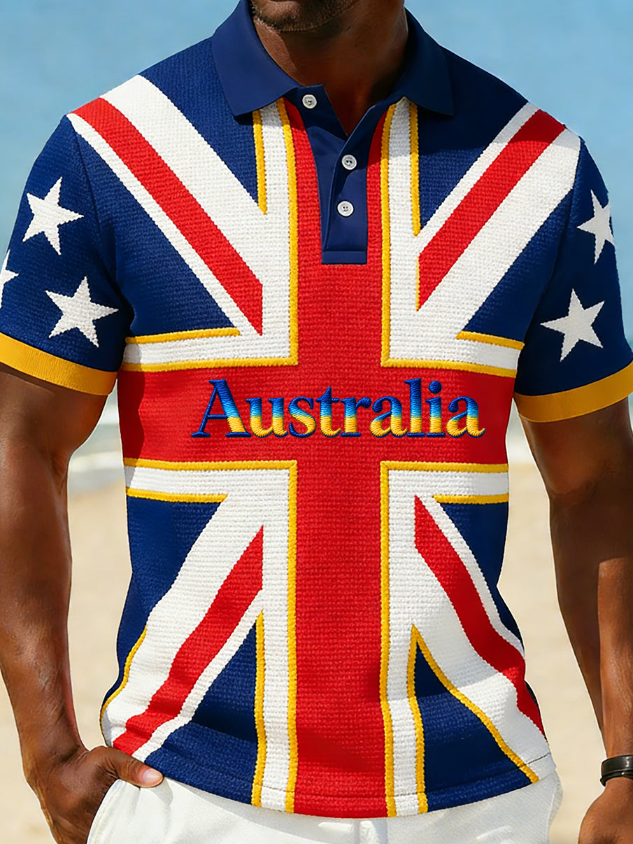 Men's Vintage Australian Holiday Smart Casual Polo Shirt
