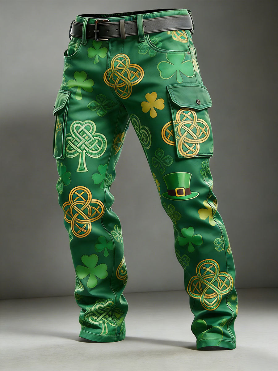 Men's Retro St. Patrick's Day Print Casual Pants