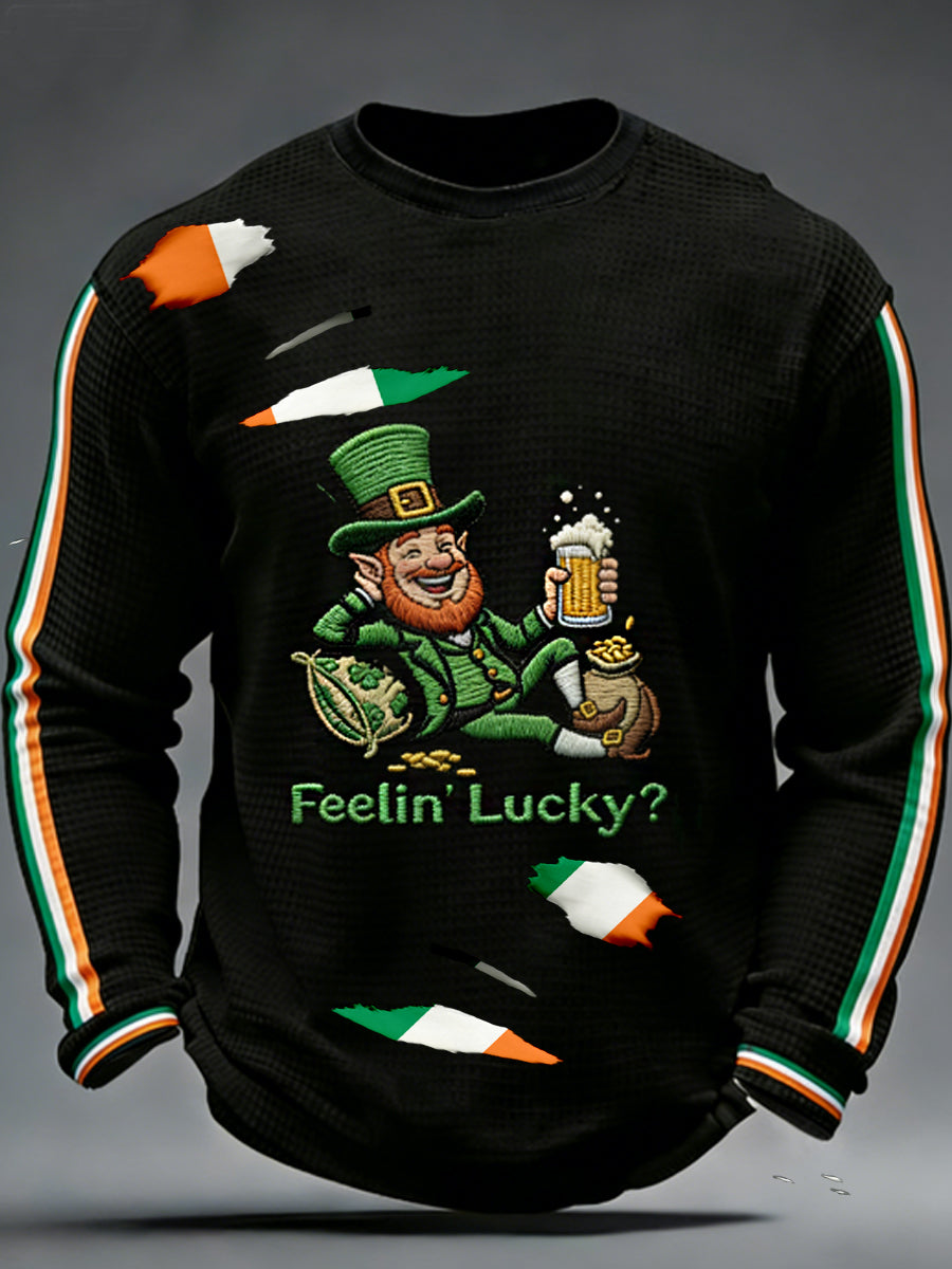 Men's Feelin' Lucky Waffle Long Sleeve T-Shirt