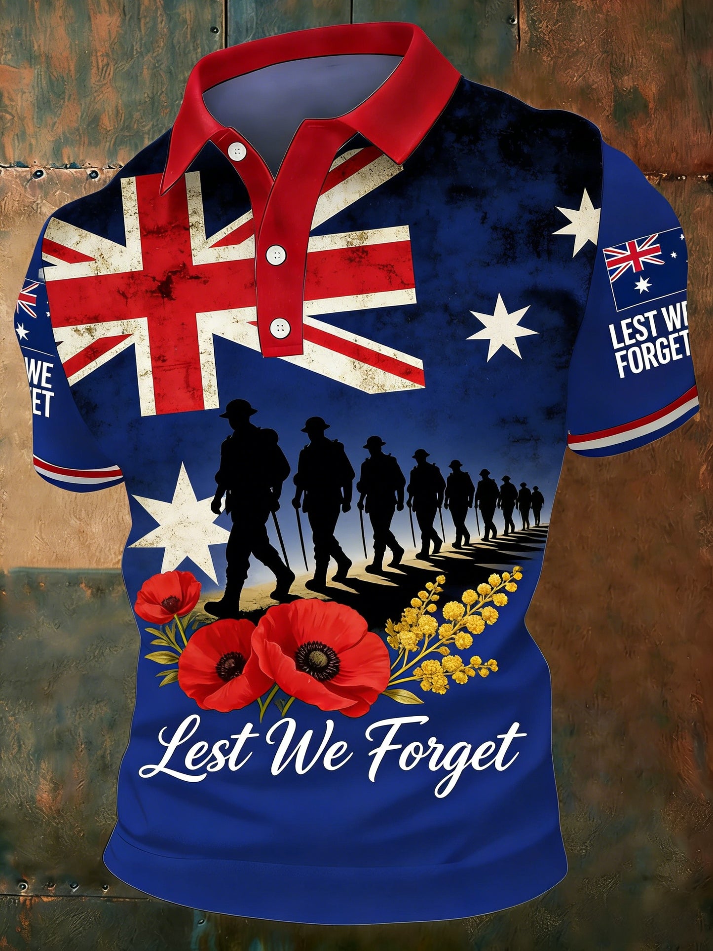 Men's Australia Anzac Day Lest We Forget Short Sleeve Top