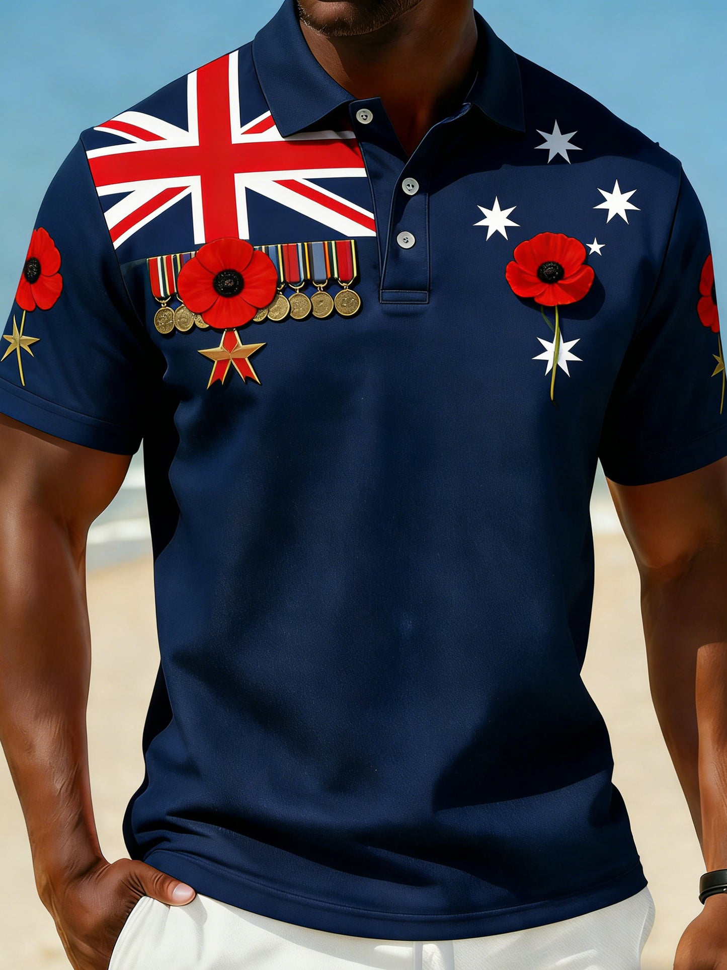 Retro ANZAC Day Commemorative Print Casual Sweatshirt