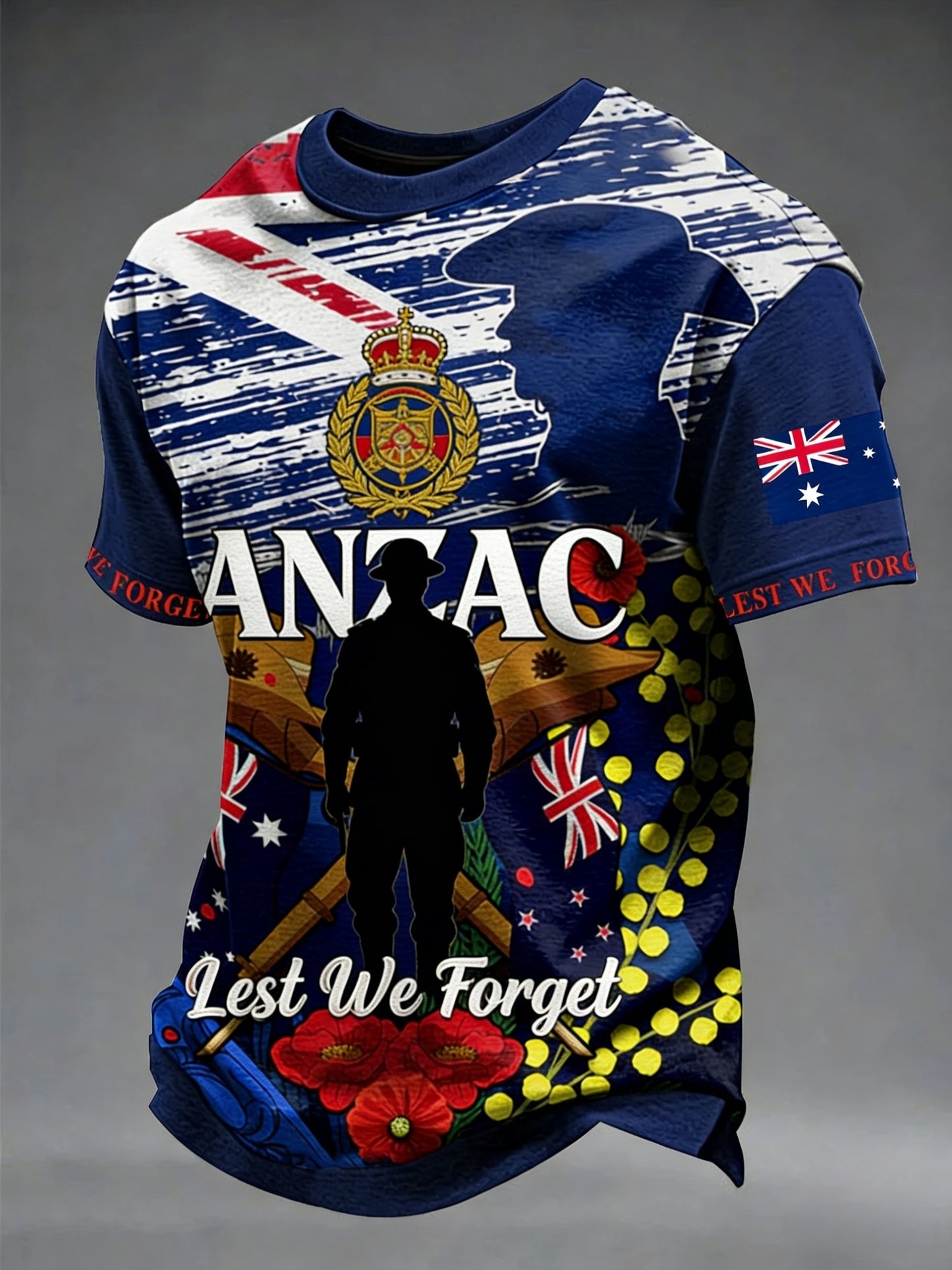 Men's Australia Anzac Day Lest We Forget Short Sleeve Top