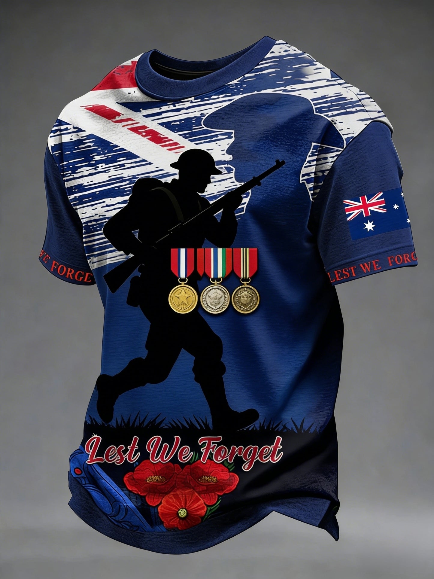 Men's Australia Anzac Day Lest We Forget Short Sleeve Top