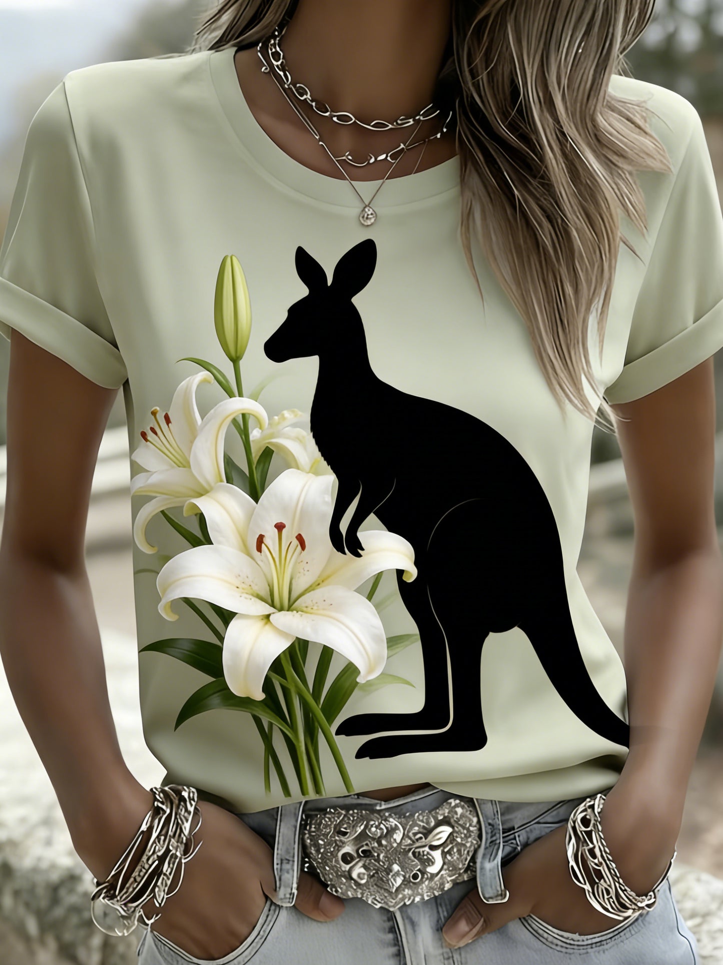 Retro Australian Easter Print Casual T-shirt