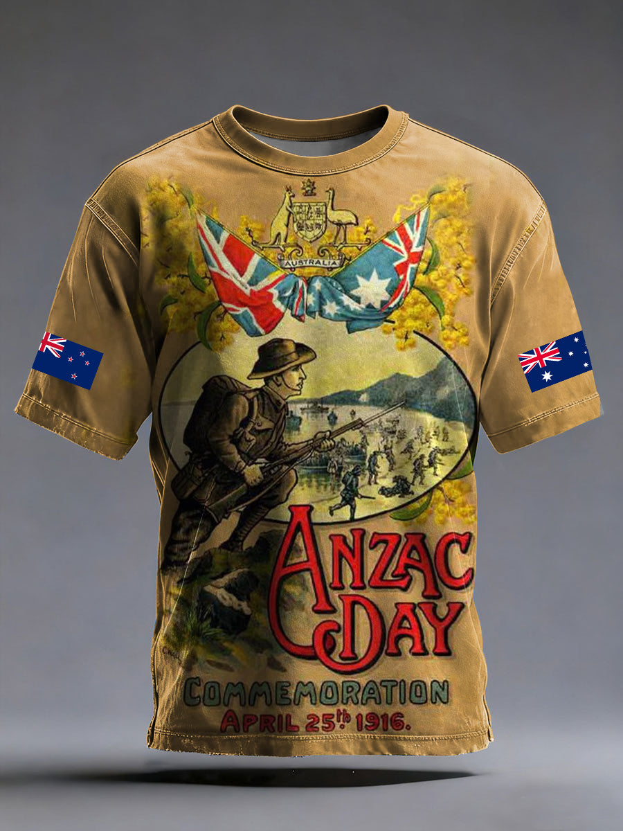 Men's Australia Anzac Day Lest We Forget Short Sleeve T-shirt