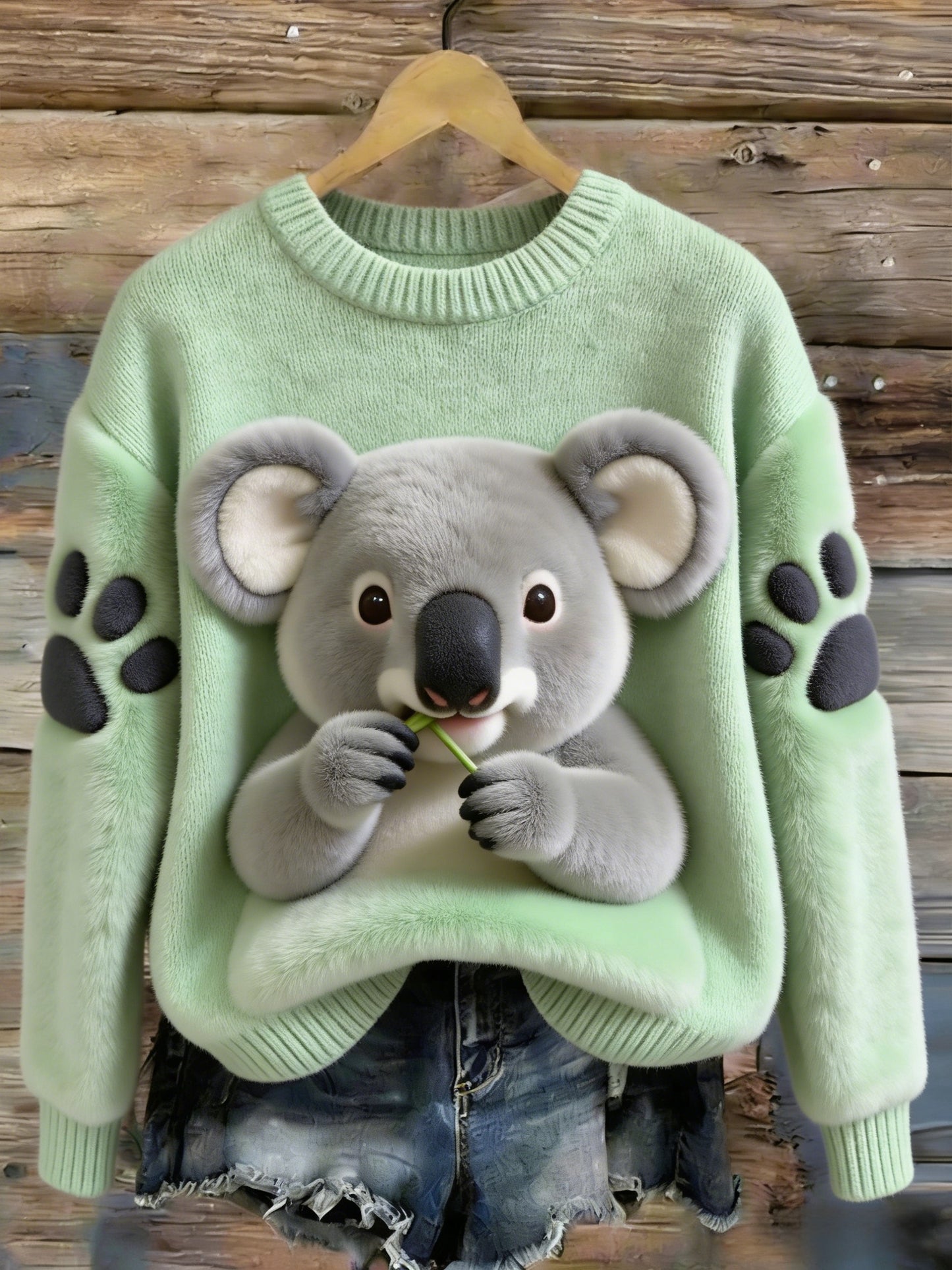 Women's Retro Australian Flag Badge Casual Long-Sleeve Sweater