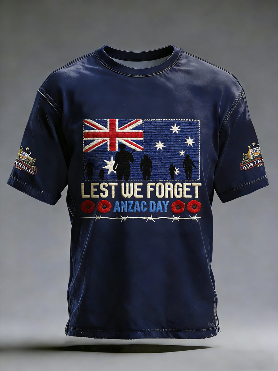 Men's Australia Anzac Day Lest We Forget Short Sleeve T-shirt