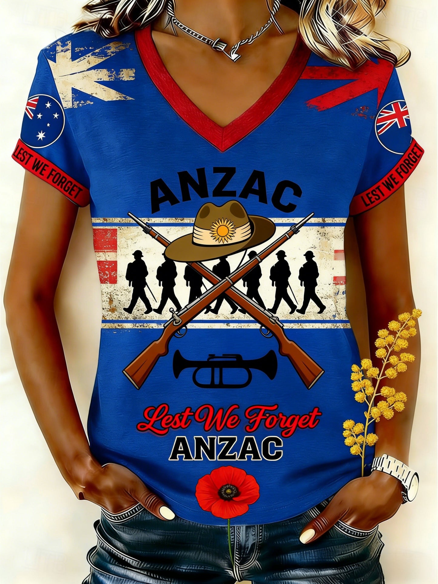 Women's Australia Anzac Day Lest We Forget Short-Sleeve T-Shirt