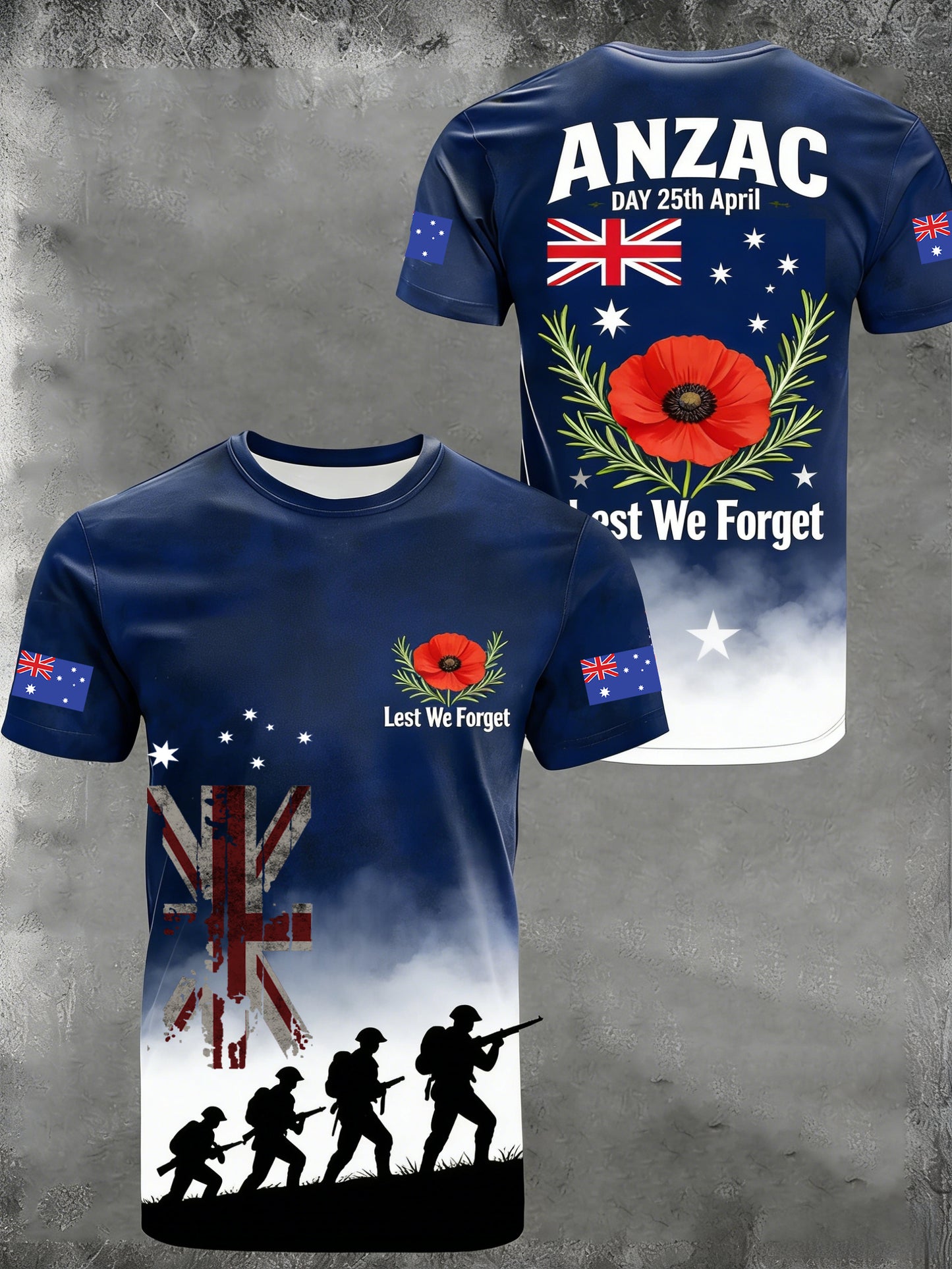 Men's Australia Anzac Day Lest We Forget Short Sleeve Top