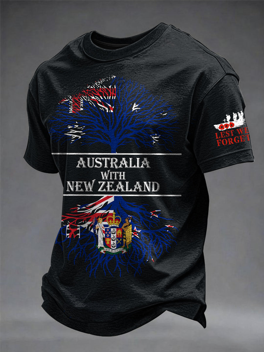 Men's Australia Anzac Day Lest We Forget Short Sleeve T-shirt