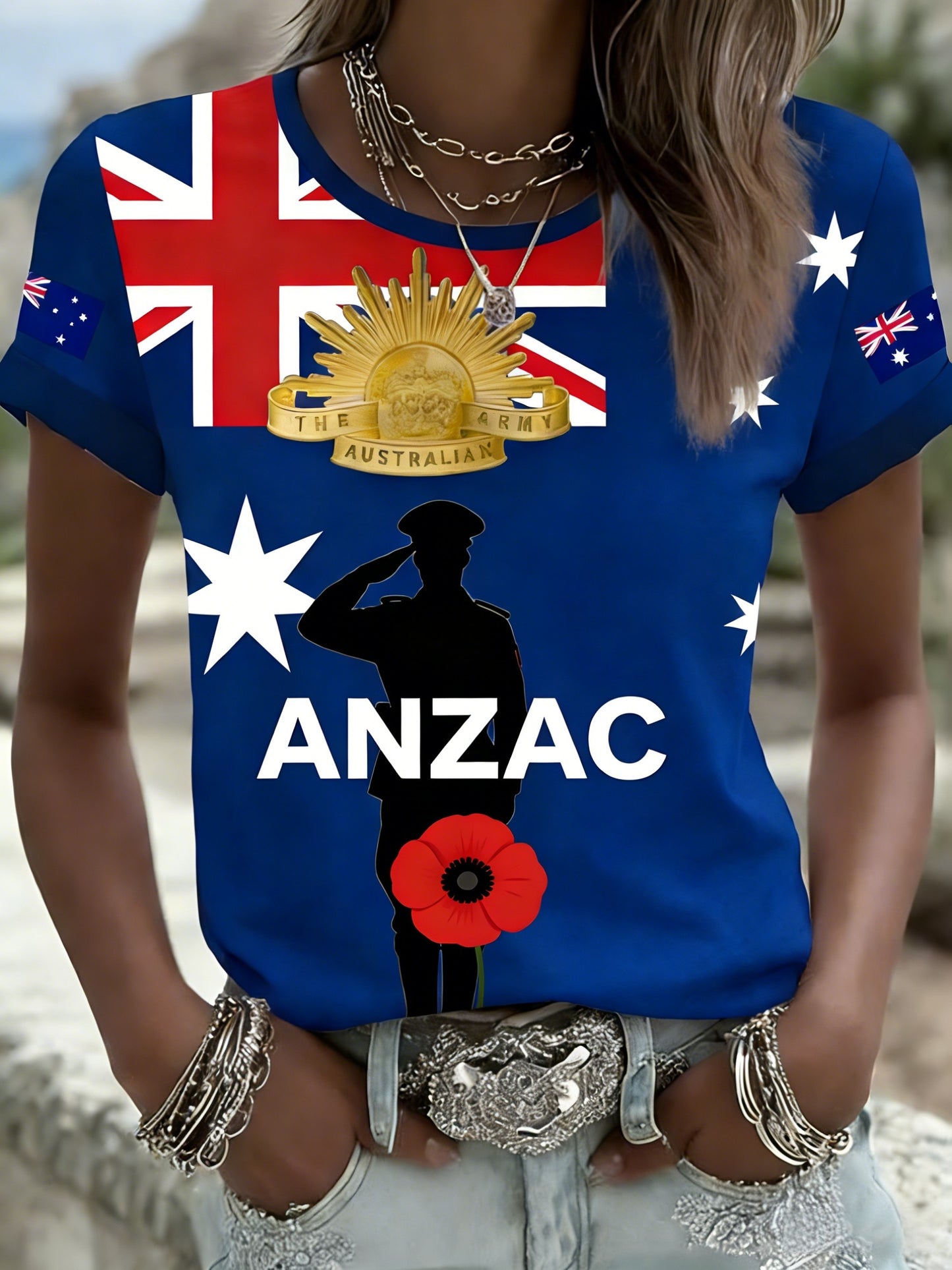 Women's Australia Anzac Day Lest We Forget Short-Sleeve T-Shirt