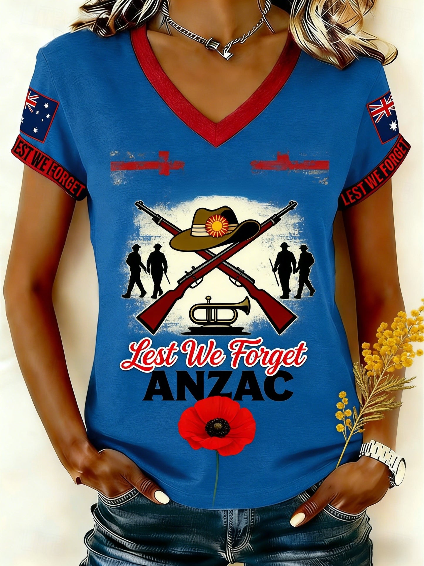 Women's Australia Anzac Day Lest We Forget Short-Sleeve T-Shirt