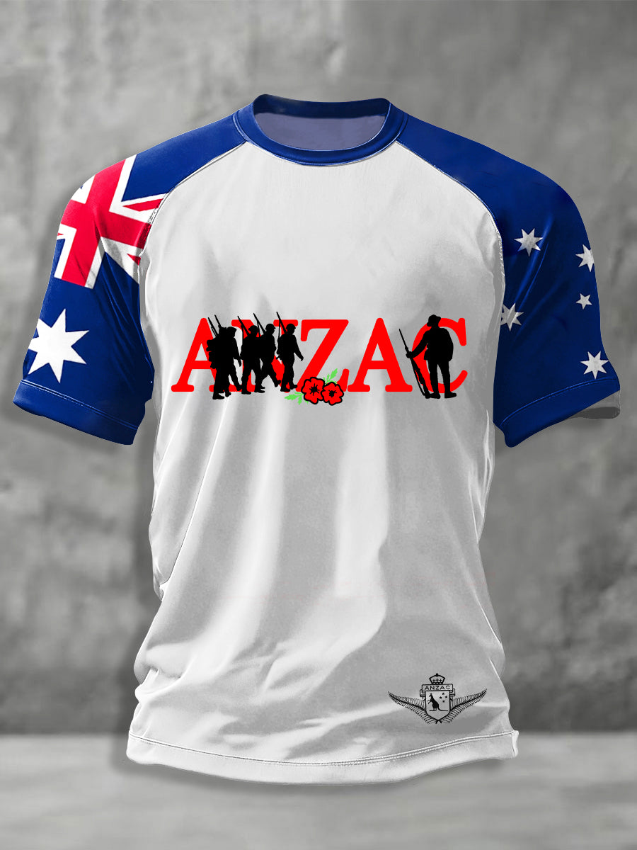 Men's Australia Anzac Day Lest We Forget Short Sleeve T-shirt