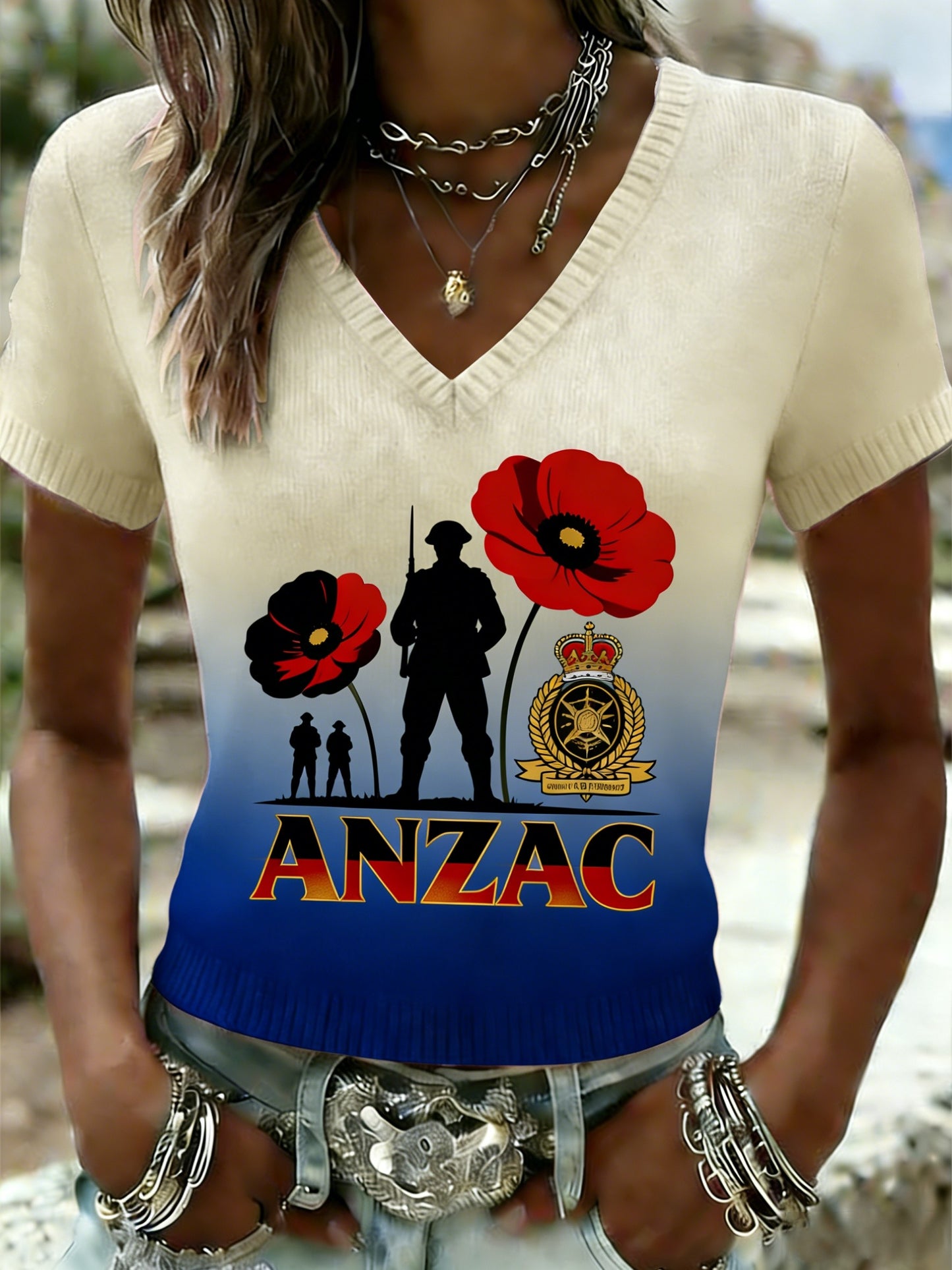 Women's Australia Anzac Day Lest We Forget Short-Sleeve T-Shirt