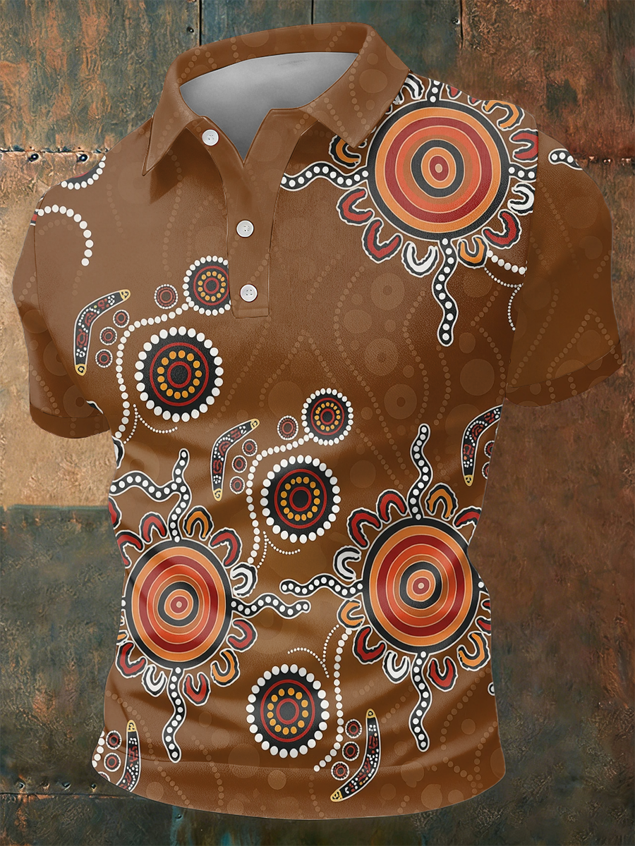 Men's AU Aboriginal Culture Printed polo shirt