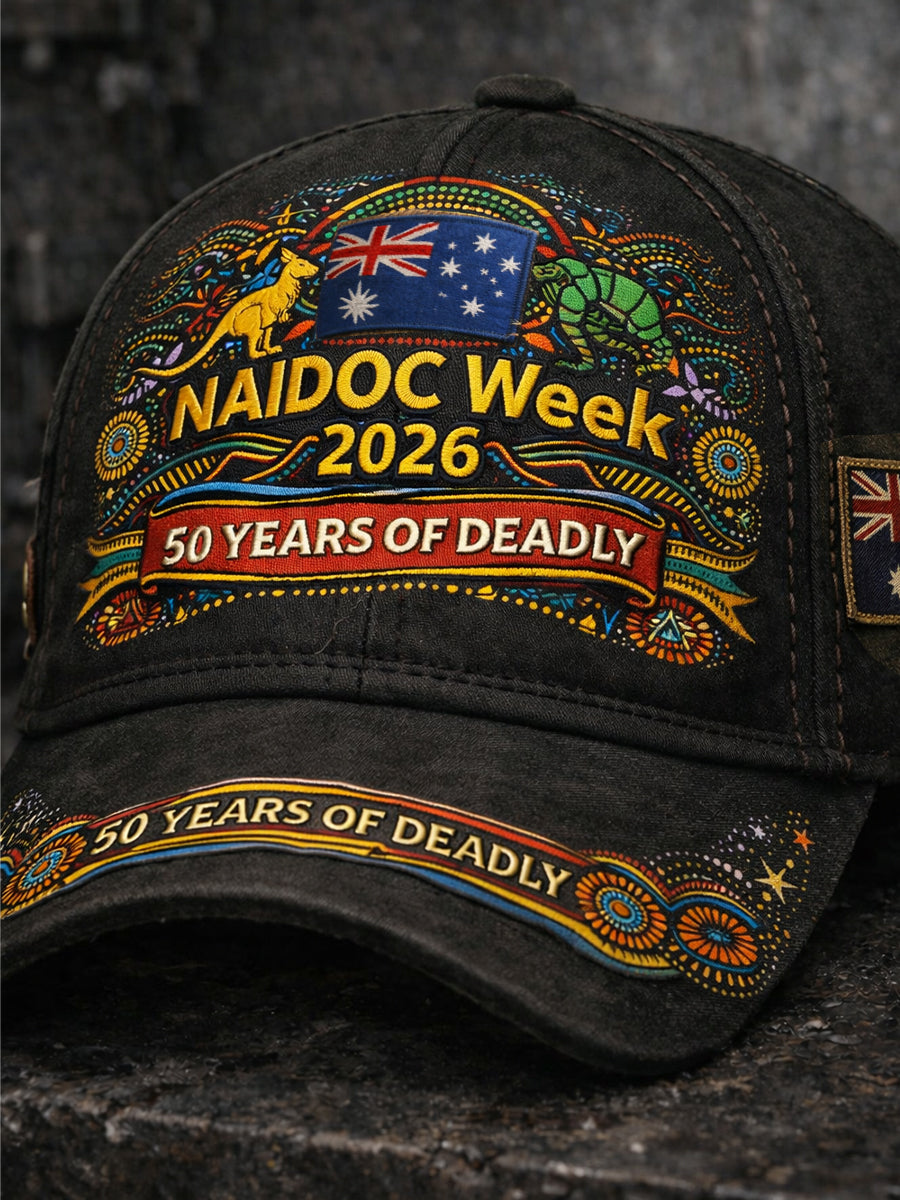 Unisex Retro Australian Art Print Casual Hat