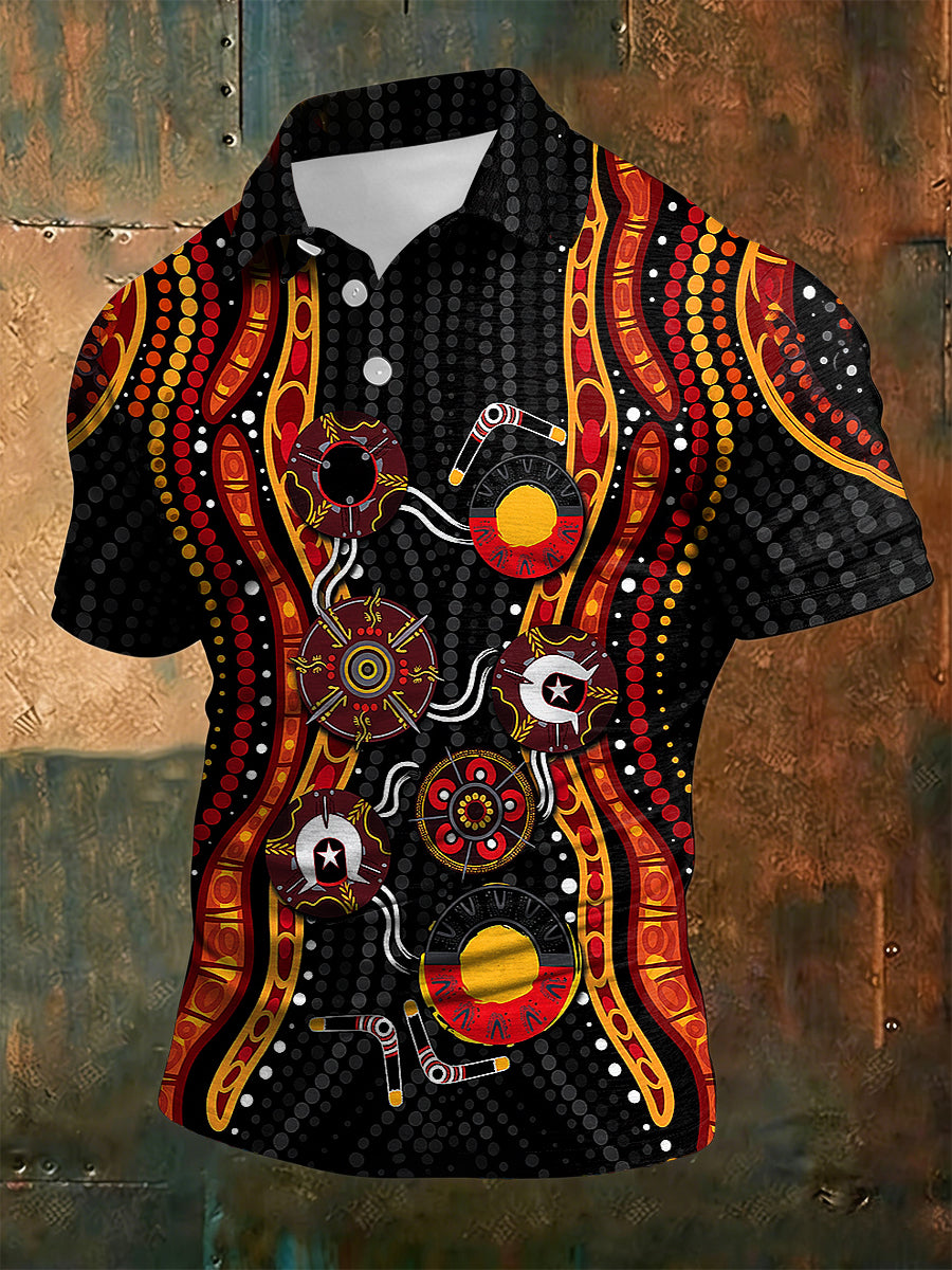 Men's AU Aboriginal Culture Printed polo shirt