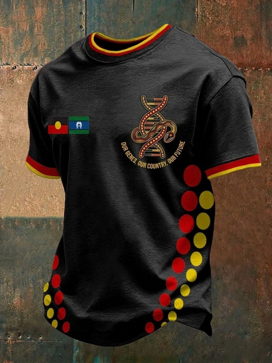 Men's AU Aboriginal Culture Art NAIDOC Week Printed Casual Tops