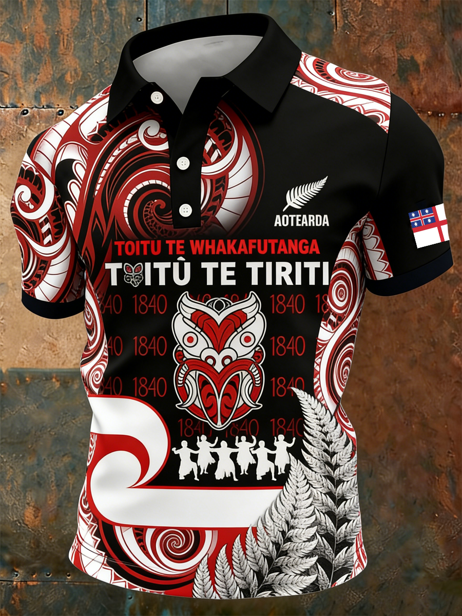 Men's Maori Art NZ Printed polo shirt