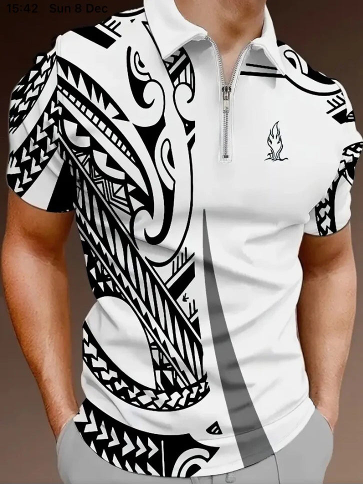 Men's Maori Art NZ Printed Casual Tops