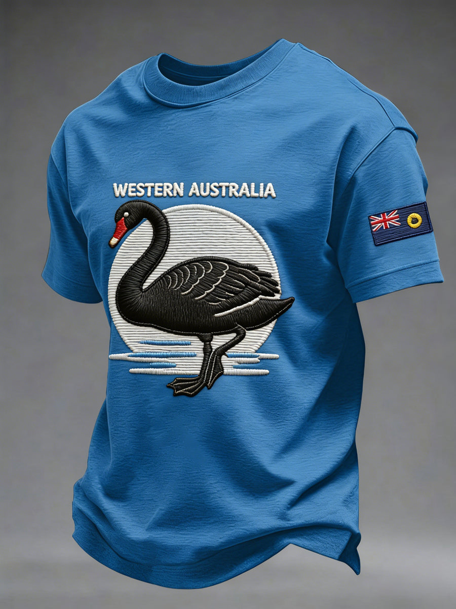 Men's Western Australia Day Printed Short Sleeve T-shirt
