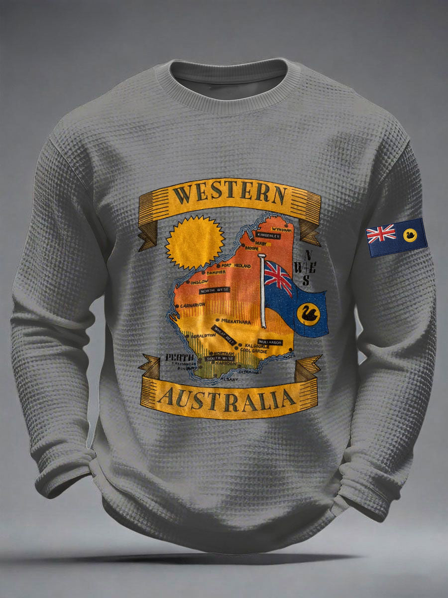 Men's Western Australia Day Waffle Long Sleeve T-Shirt