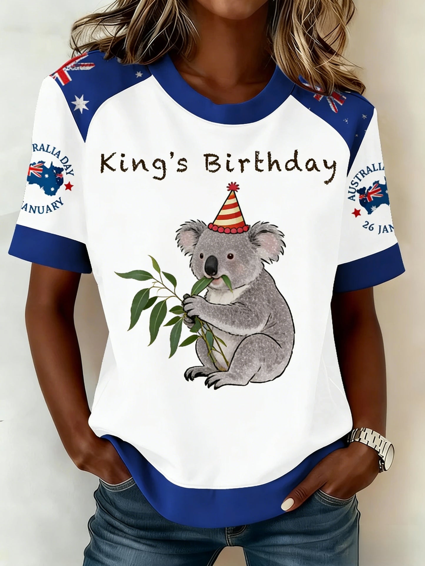 Women's Vintage Australian King's Birthday Casual Comfortable Short Sleeve T-Shirt