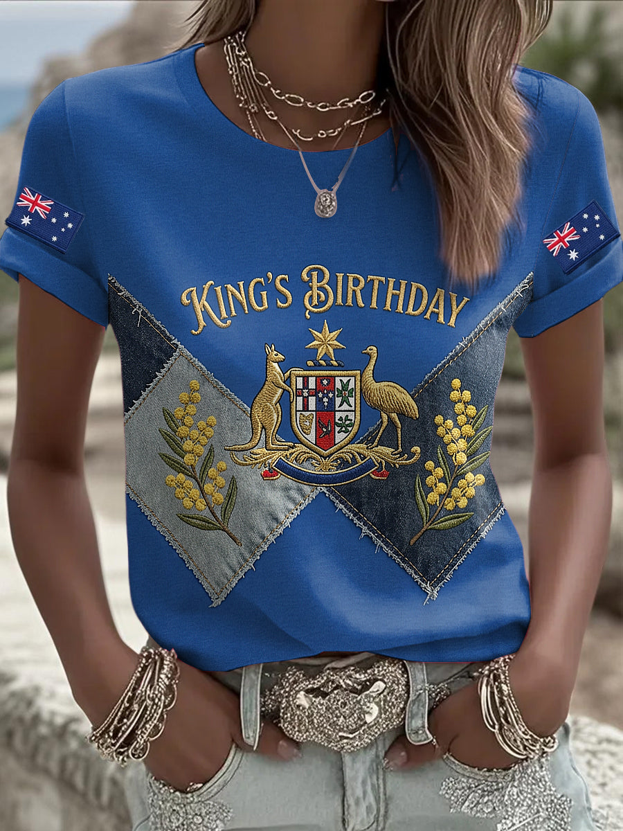 Women's Vintage Australian King's Birthday Casual T-Shirt