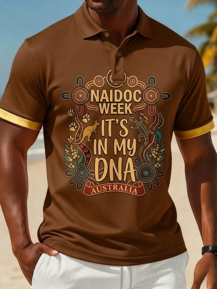 Men's AU Aboriginal Culture IT'S IN MY DNA Short-Sleeve Polo Shirt