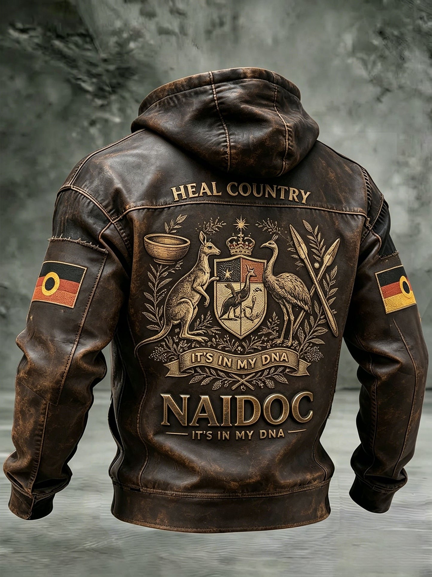 Men's AU Aboriginal Culture Printed Casual Long-Sleeve Hooded Sweatshirt