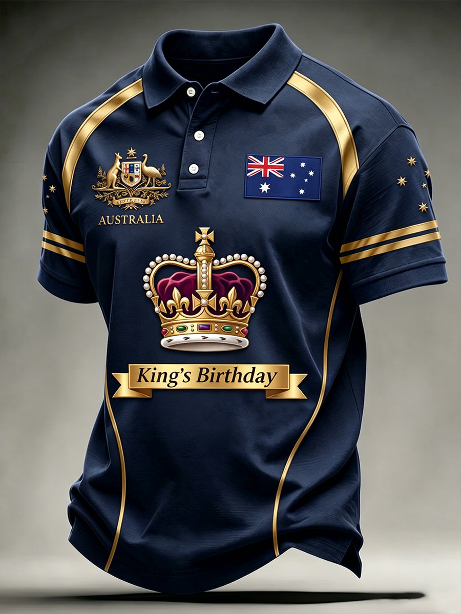 Men's Retro Australian Flag Art Print Short Sleeve Top