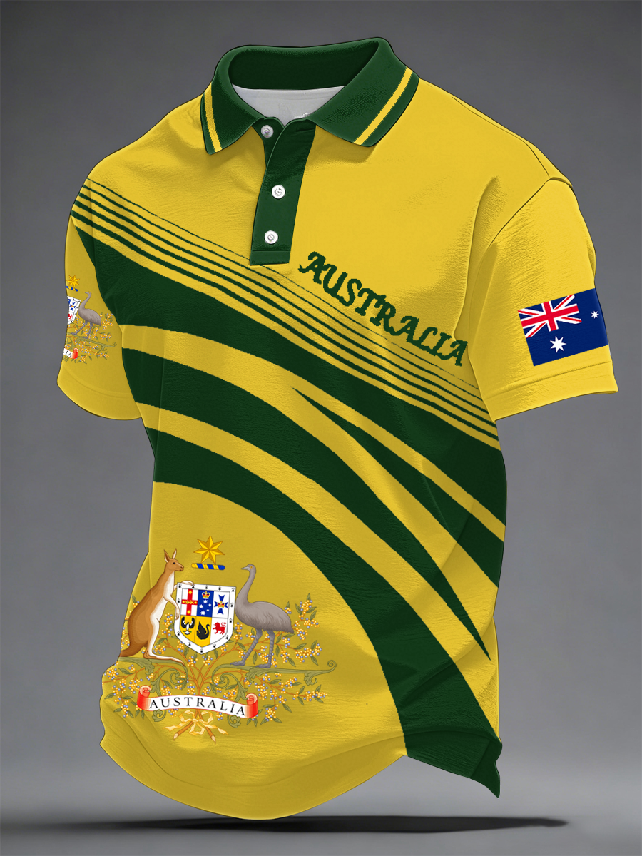 Men's Australian Football lover Print polo shirt