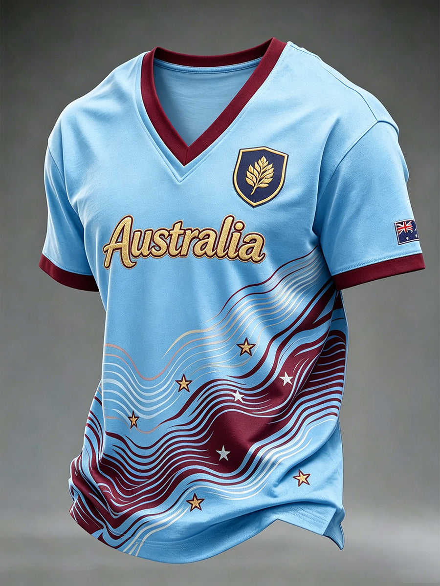 Men's Australian Football V-neck T-shirt