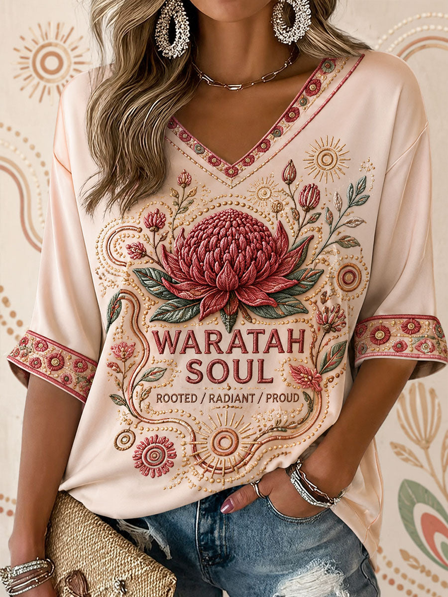 Women's Australian Aboriginal Culture Art Printed Tops