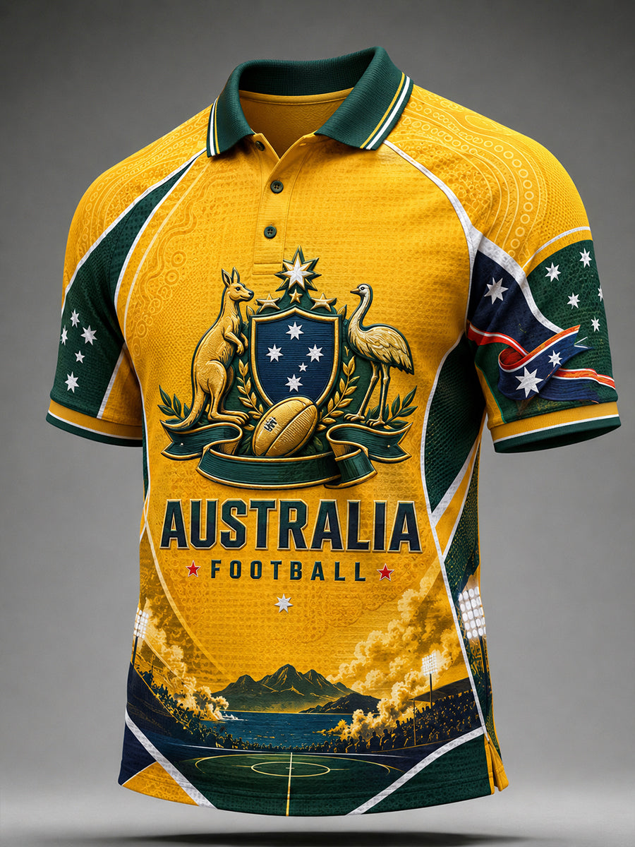 Men's Australia Football Print Polo Shirt