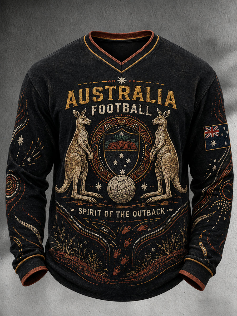 Men's Australia Football Waffle Long Sleeve T-Shirt