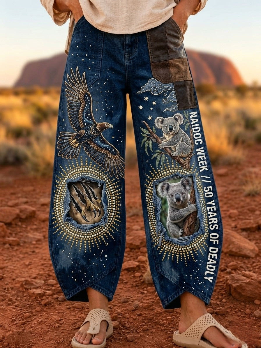 Women's Naidoc Week Art Print Flared Trousers