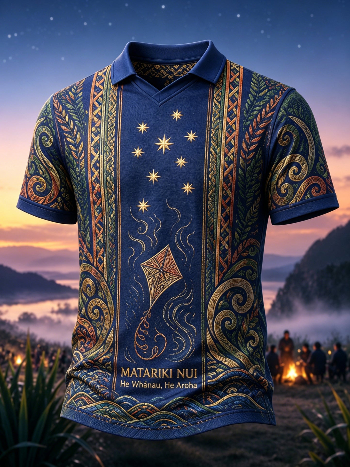 Men's New Zealand Maori Culture Maori New Year Elements Art Print V-Neck Top