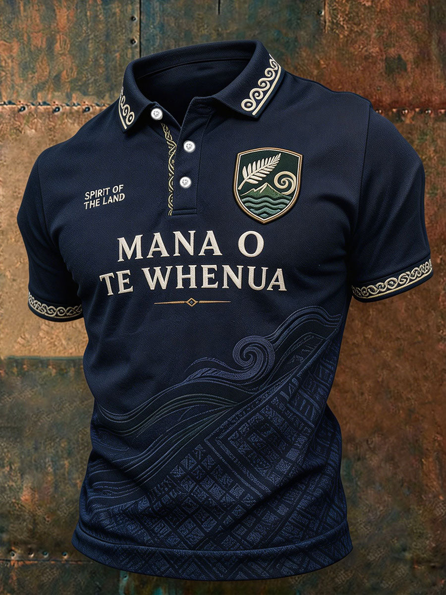 Men's NZ Maori Art Printed Casual Tops
