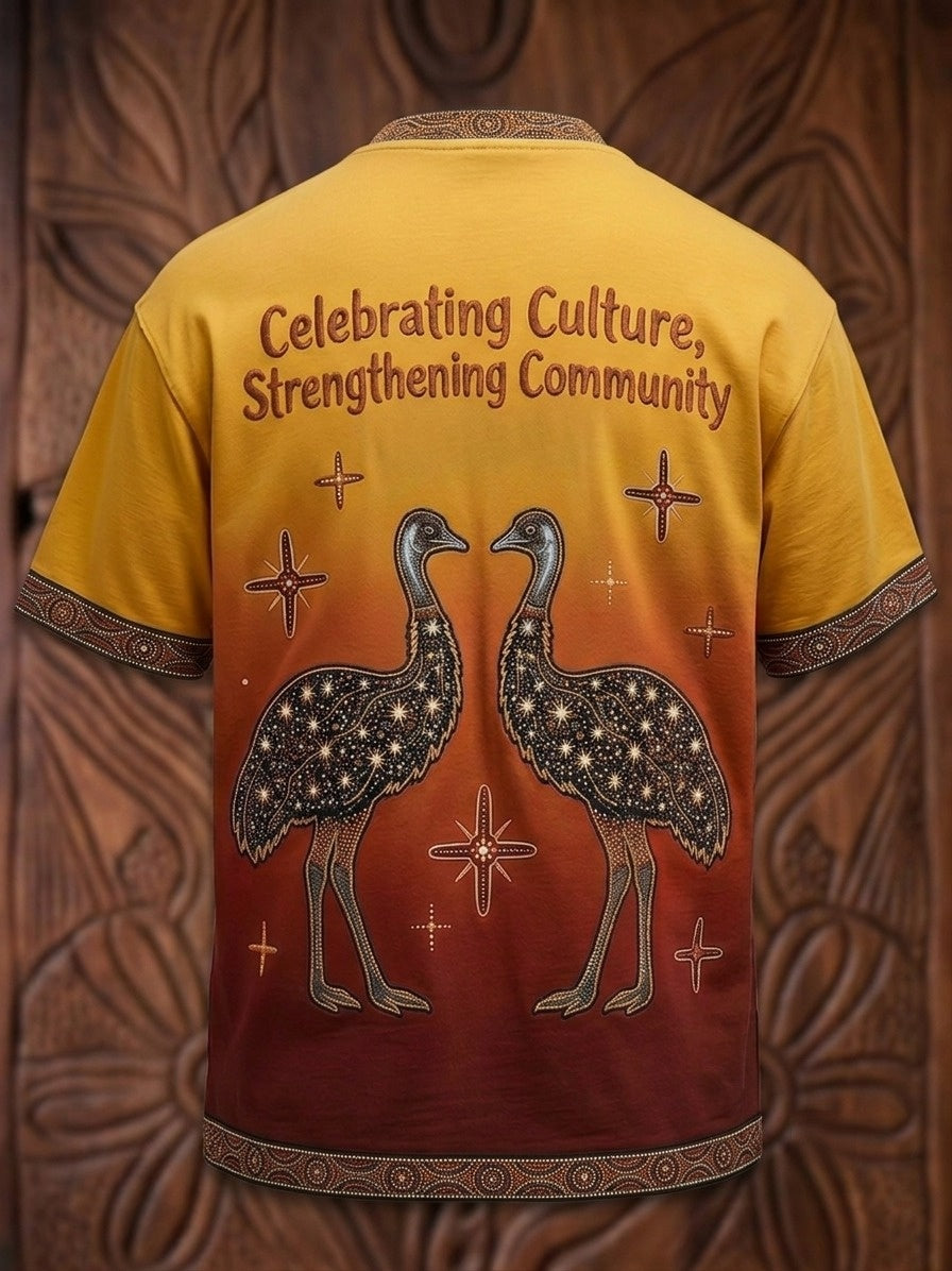 Men's Retro Australian NAIDOC Week Art Printed T-Shirt