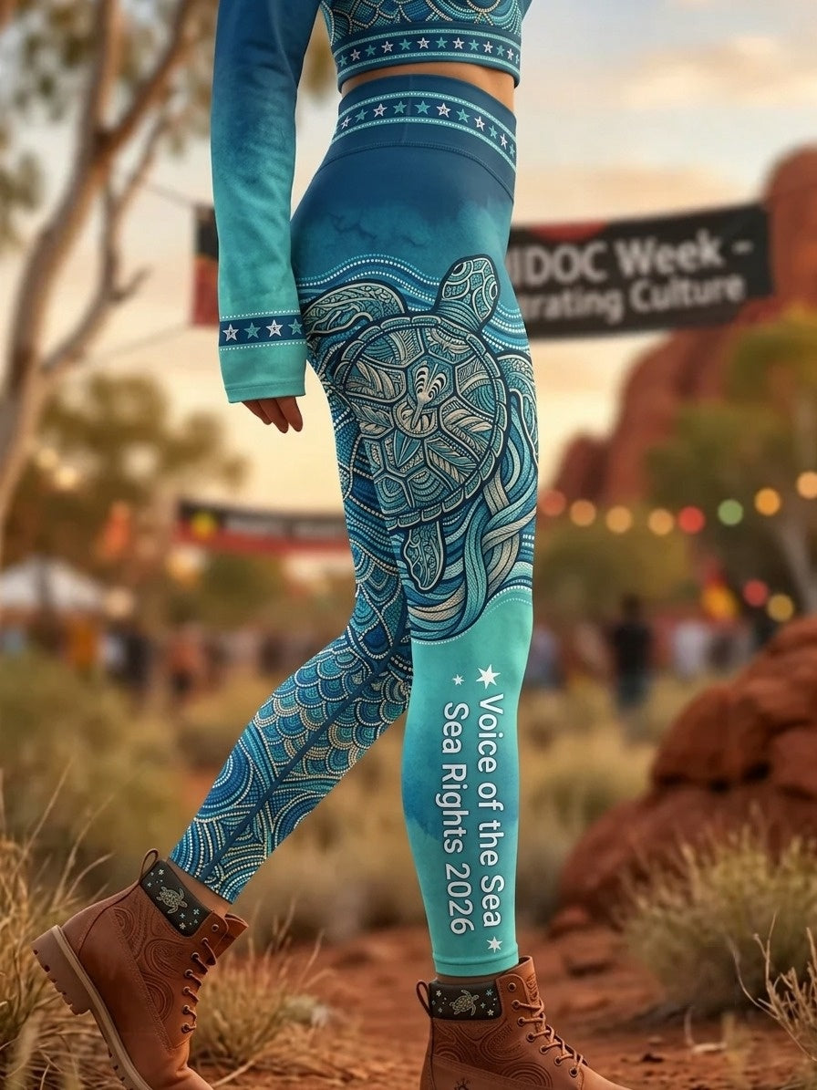 Women's AU Aboriginal Culture Printed Sports Stretch Leggings